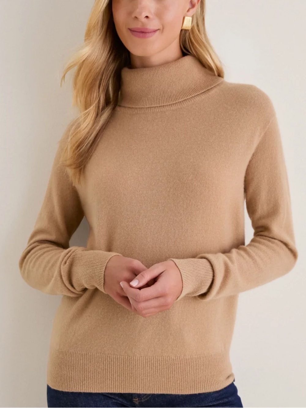 Tuckernuck Camel Cashmere Evelyn Turtleneck